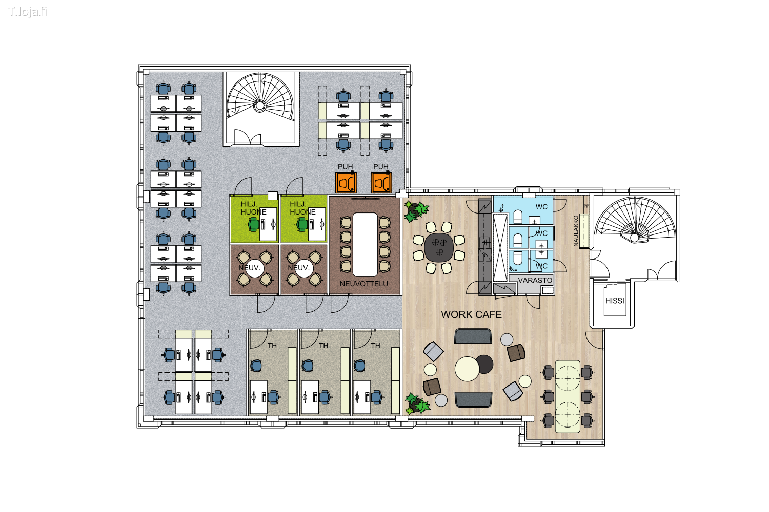 Tinurinkuja 4, Leppu00e4vaara, Espoo | Toimisto 523 mu00b2 - pohjapiirros 5 | Tiloja.fi