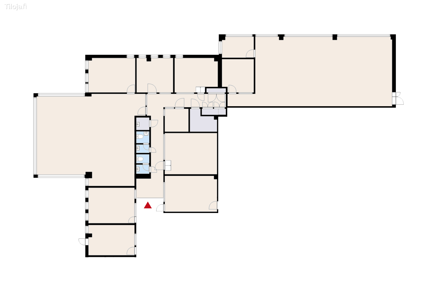 Hatanpu00e4u00e4n valtatie 18, Ratina, Tampere | Toimisto 389 mu00b2 - pohjapiirros 2 | Tiloja.fi