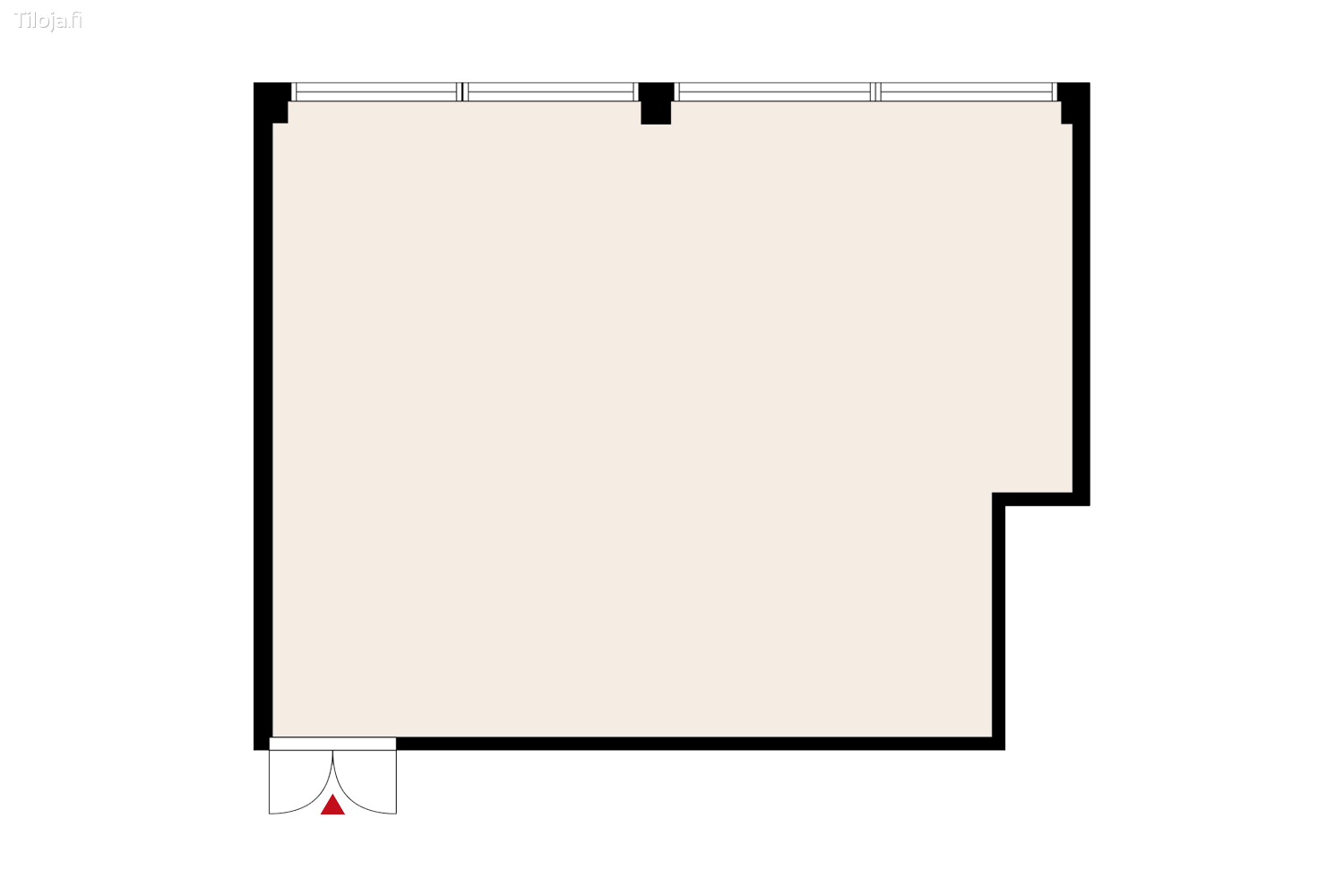 Hatanpu00e4u00e4n valtatie 18, Ratina, Tampere | Toimisto 92 mu00b2 - pohjapiirros 2 | Tiloja.fi