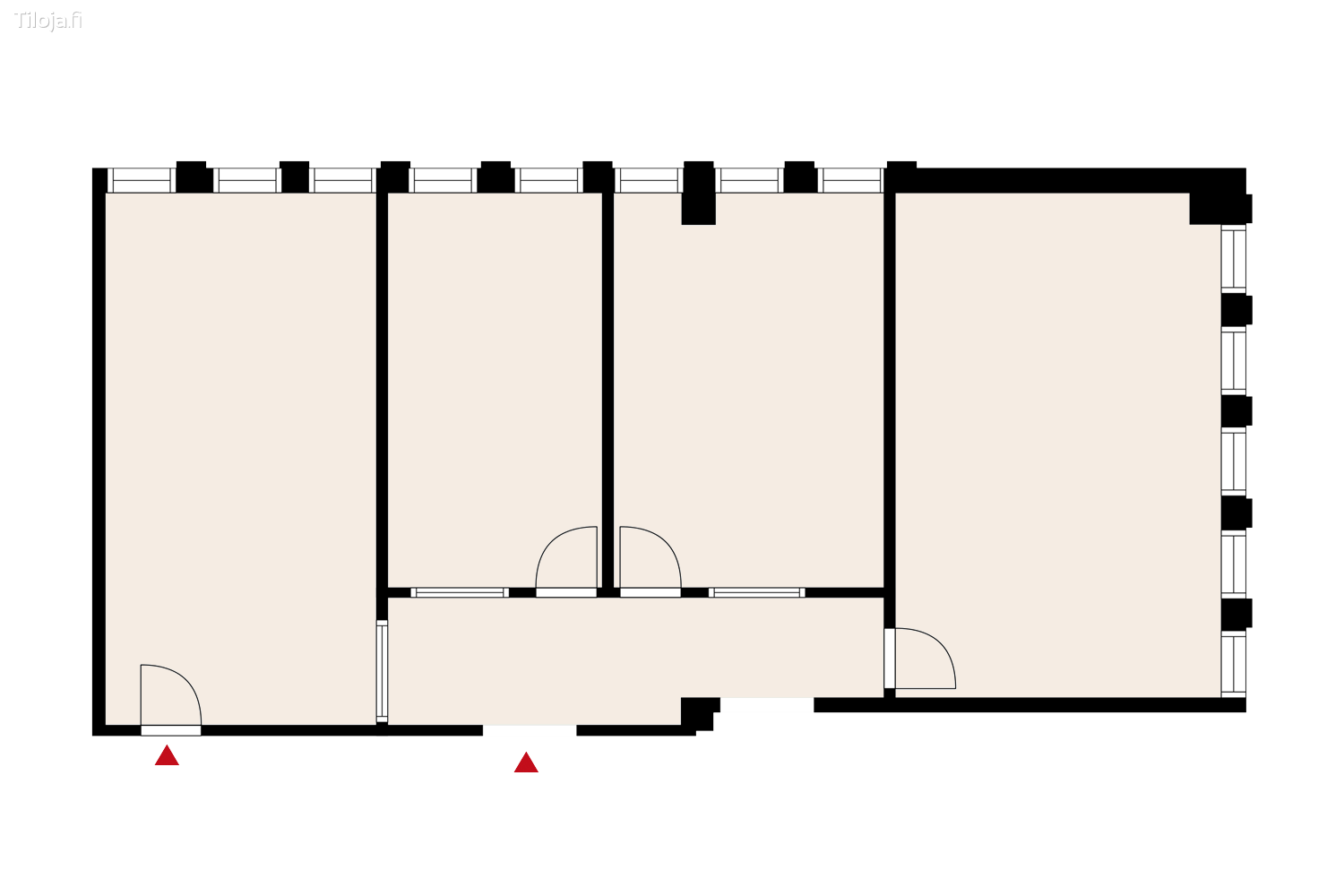 Hatanpu00e4u00e4n valtatie 18, Ratina, Tampere | Toimisto 70 mu00b2 - pohjapiirros 2 | Tiloja.fi