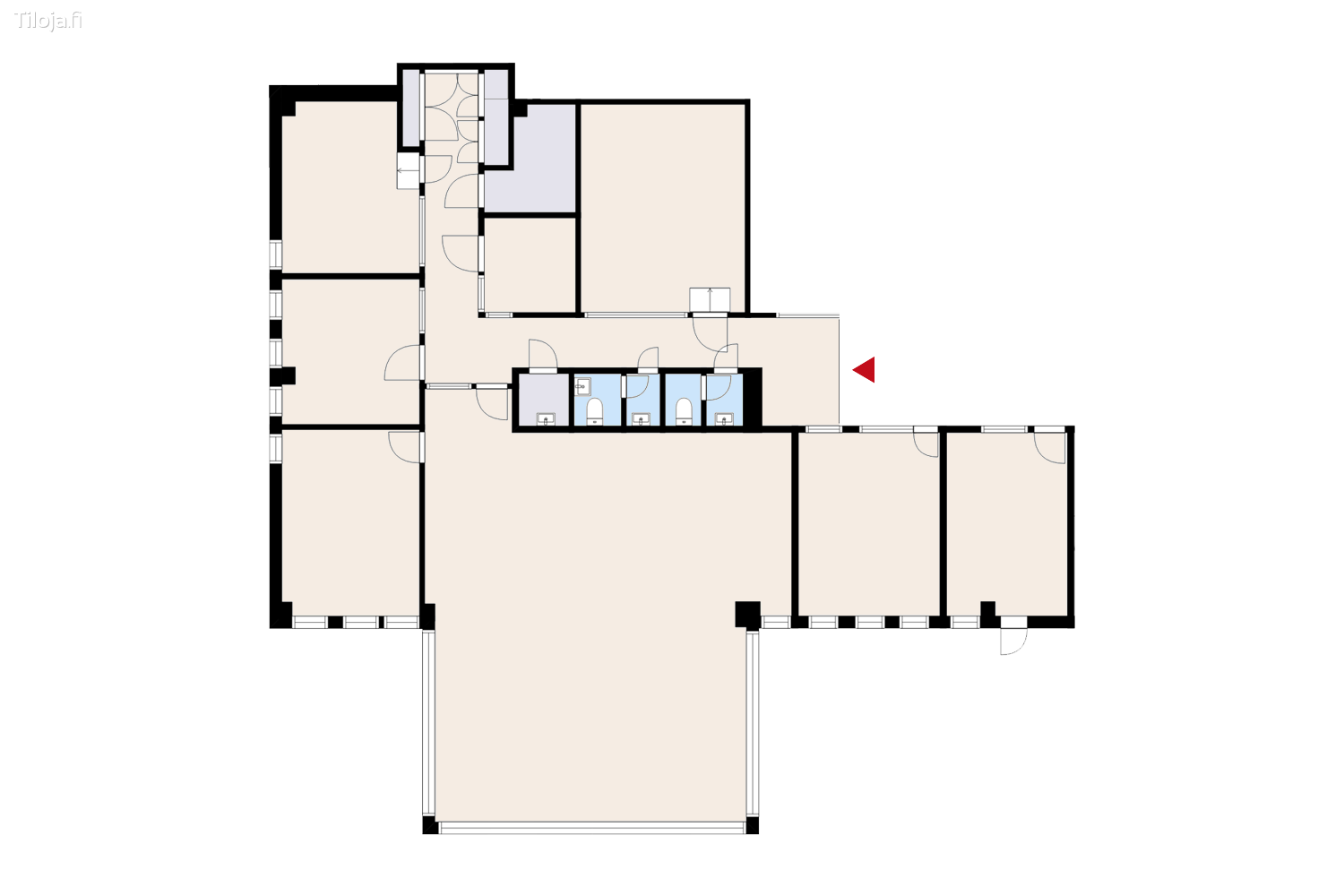 Hatanpu00e4u00e4n valtatie 18, Ratina, Tampere | Toimisto 251 mu00b2 - pohjapiirros 2 | Tiloja.fi