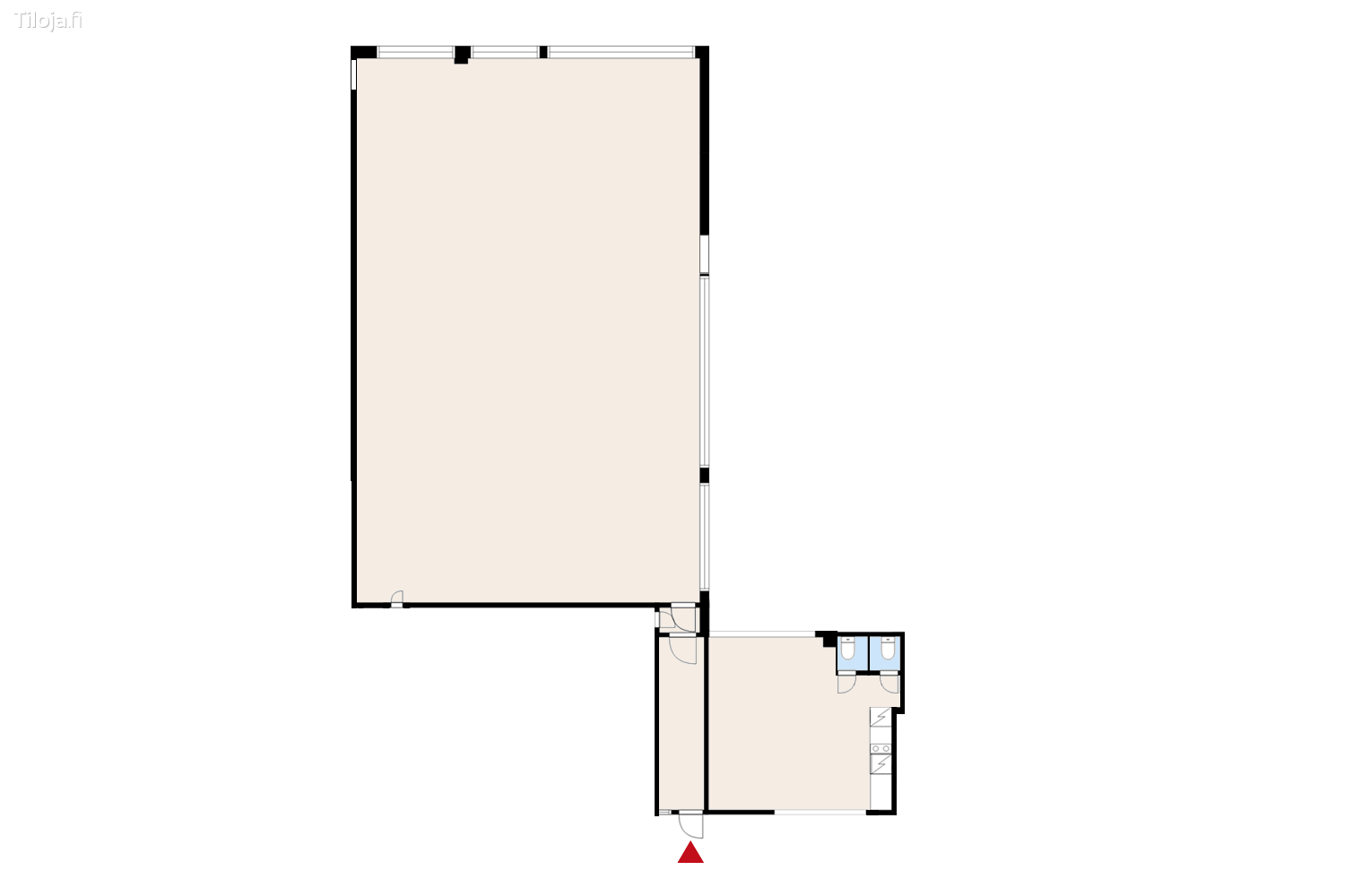 Hatanpu00e4u00e4n valtatie 18, Ratina, Tampere | Toimisto 222 mu00b2 - pohjapiirros 2 | Tiloja.fi