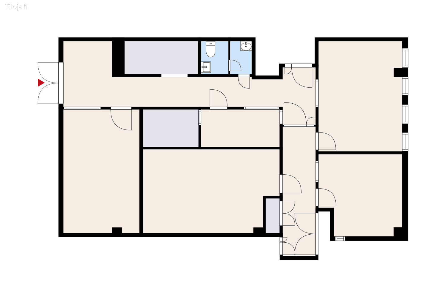 Hatanpu00e4u00e4n valtatie 18, Ratina, Tampere | Toimisto 120 mu00b2 - pohjapiirros 2 | Tiloja.fi
