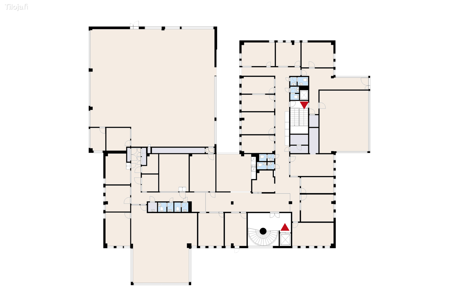 Hatanpu00e4u00e4n valtatie 18, Ratina, Tampere | Toimisto 1037 mu00b2 - pohjapiirros 2 | Tiloja.fi