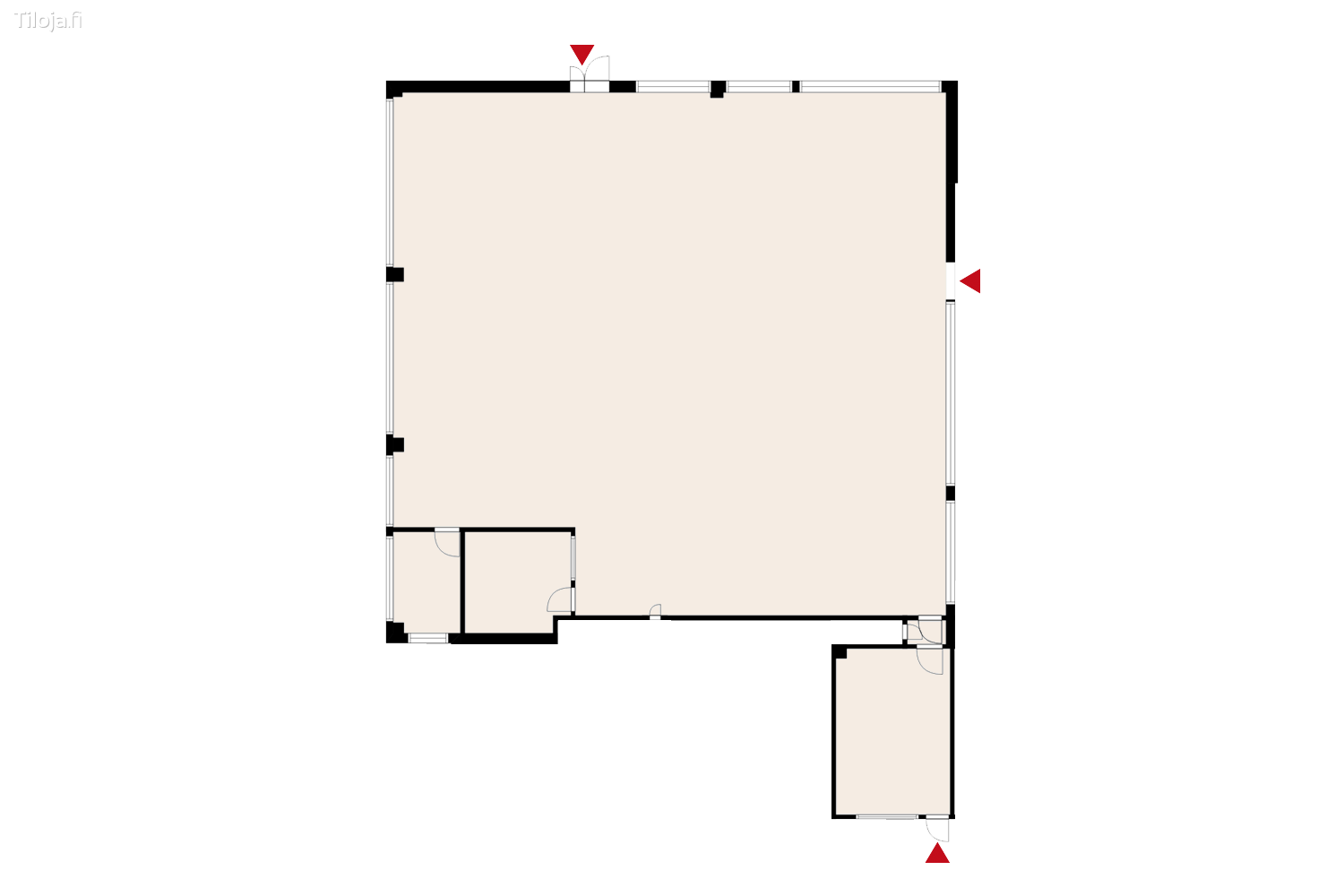 Hatanpu00e4u00e4n valtatie 18, Ratina, Tampere | Toimisto 333 mu00b2 - pohjapiirros 2 | Tiloja.fi