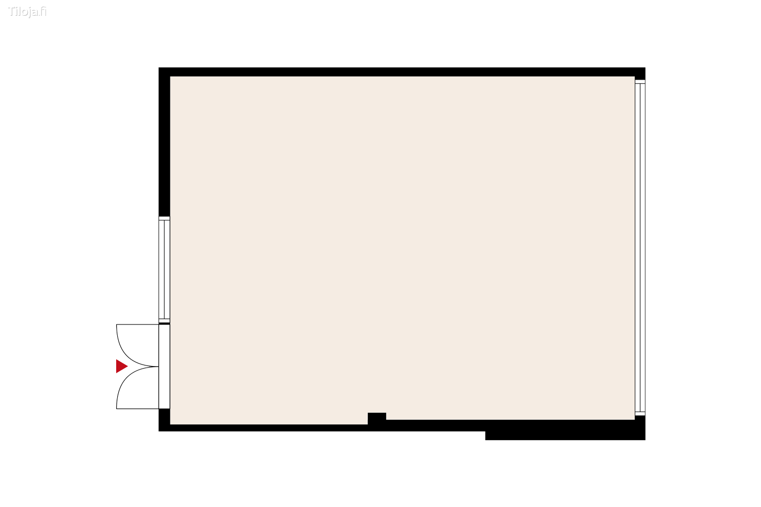 Hatanpu00e4u00e4n valtatie 18, Ratina, Tampere | Toimisto 80 mu00b2 - pohjapiirros 2 | Tiloja.fi