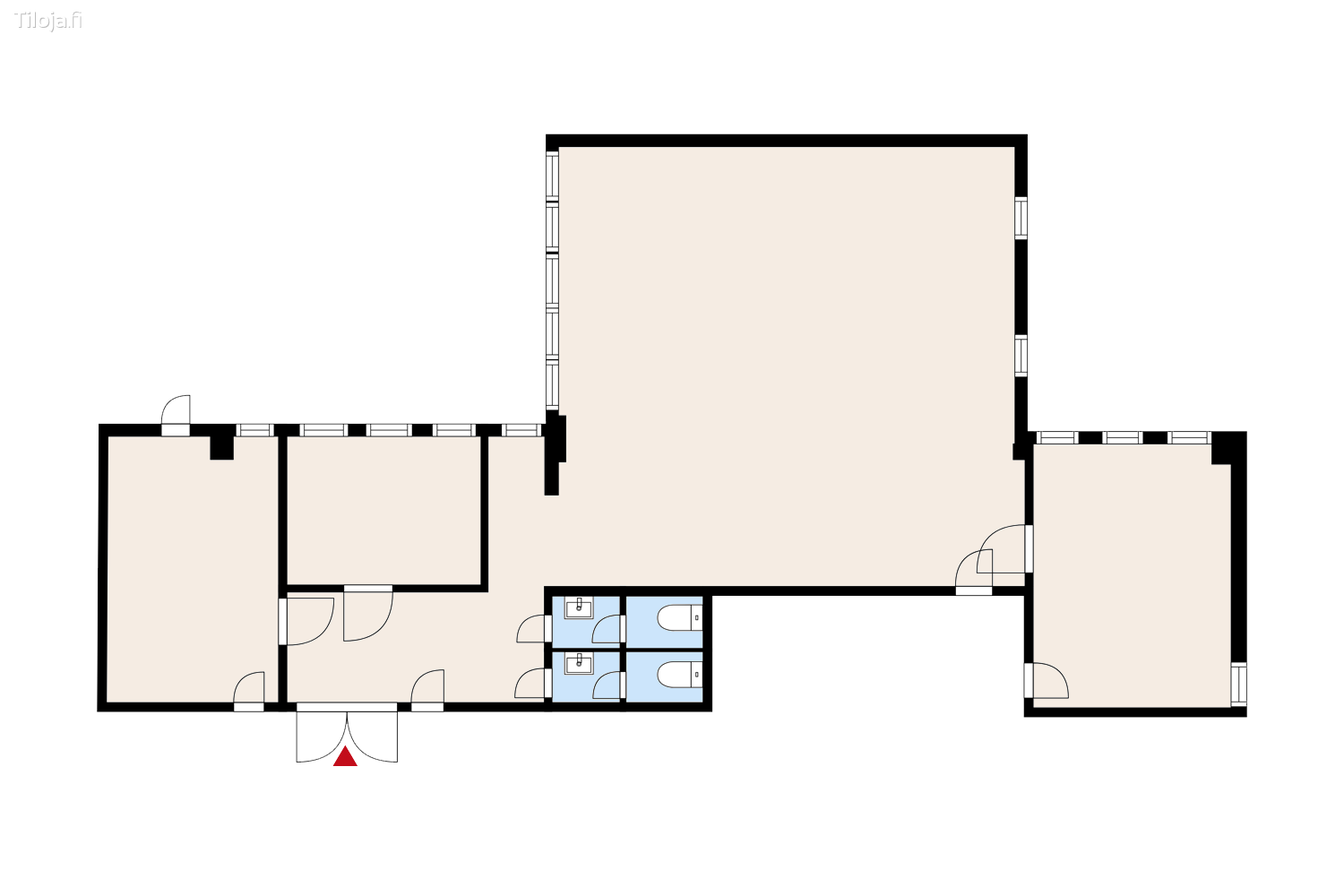 Hatanpu00e4u00e4n valtatie 18, Ratina, Tampere | Toimisto 128 mu00b2 - pohjapiirros 2 | Tiloja.fi