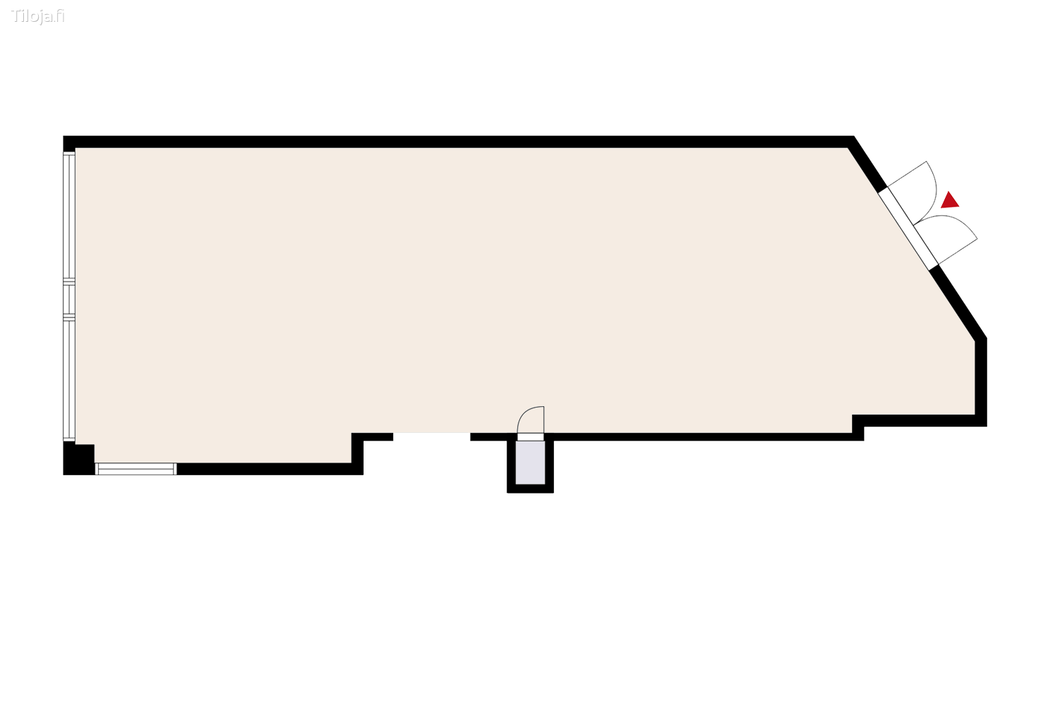 Hatanpu00e4u00e4n valtatie 18, Ratina, Tampere | Toimisto 85 mu00b2 - pohjapiirros 2 | Tiloja.fi