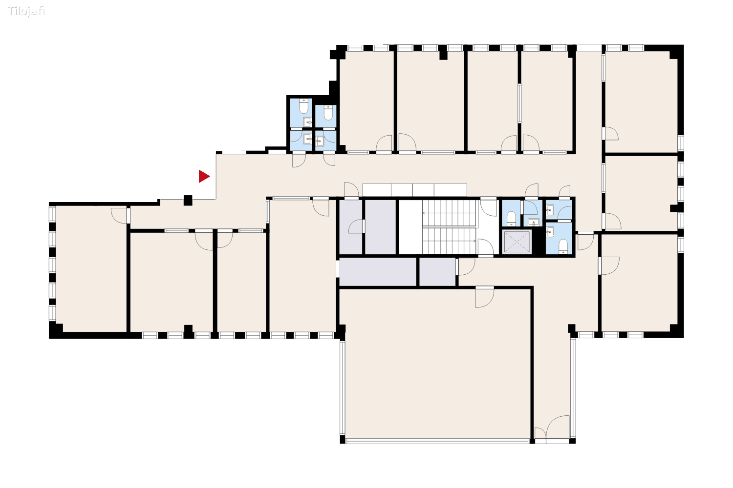 Hatanpu00e4u00e4n valtatie 18, Ratina, Tampere | Toimisto 341 mu00b2 - pohjapiirros 2 | Tiloja.fi