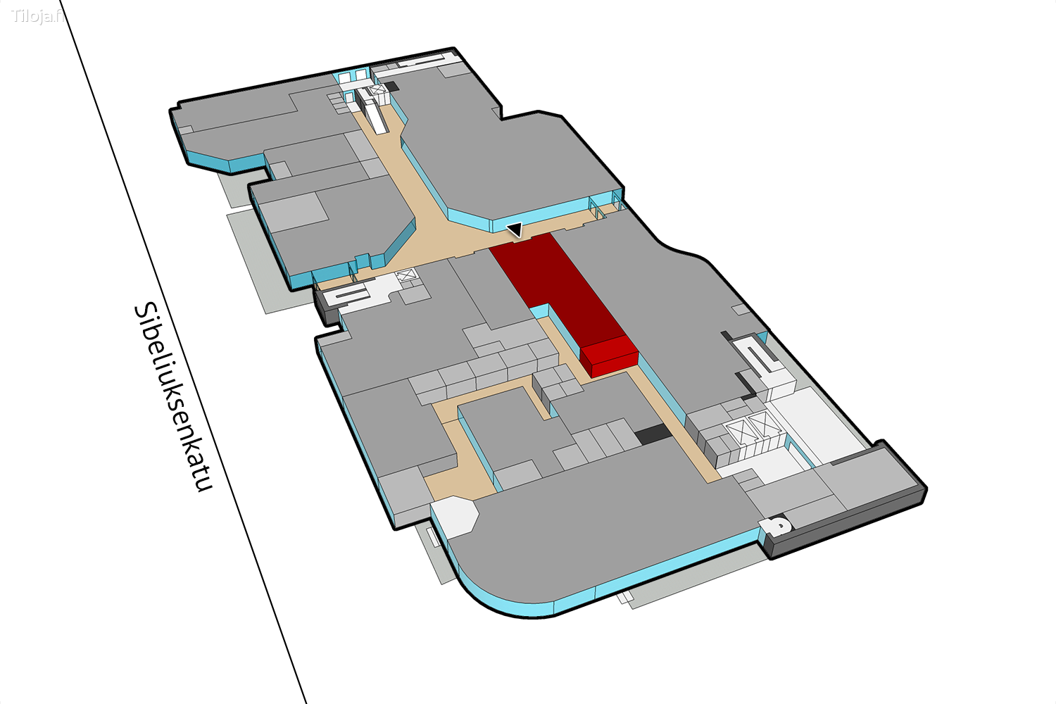 Sibeliuksenkatu 18-22, keskusta, Ju00e4rvenpu00e4u00e4 | Liiketila 154 mu00b2 - pohjapiirros 1 | Tiloja.fi