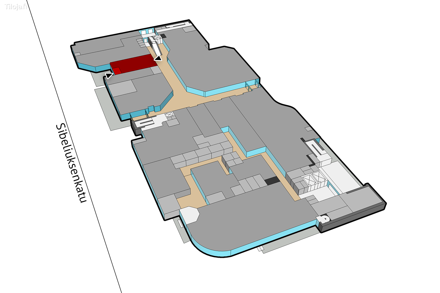 Sibeliuksenkatu 18-22, keskusta, Ju00e4rvenpu00e4u00e4 | Liiketila 92 mu00b2 - pohjapiirros 1 | Tiloja.fi