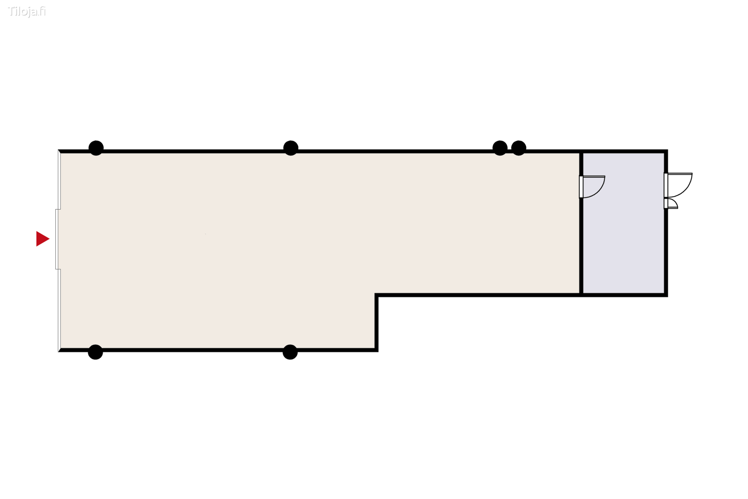 Sibeliuksenkatu 18-22, keskusta, Ju00e4rvenpu00e4u00e4 | Liiketila 154 mu00b2 - pohjapiirros 2 | Tiloja.fi