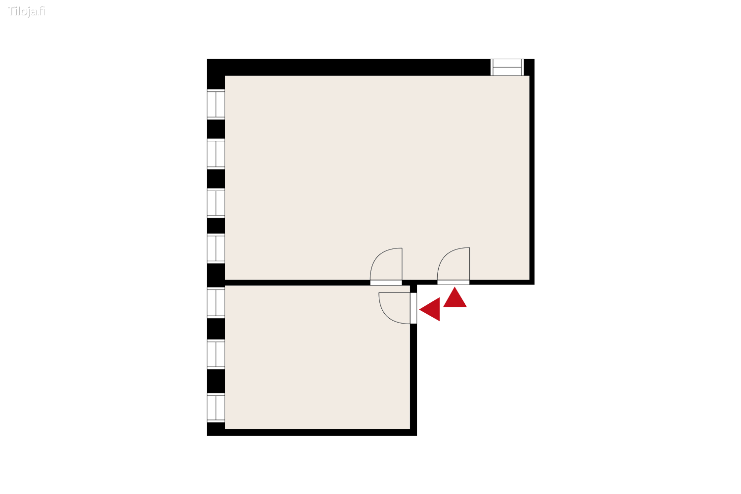 Metsu00e4nkuninkaantie 3, Hiironen, Oulu | Toimisto 48 mu00b2 - pohjapiirros 2 | Tiloja.fi