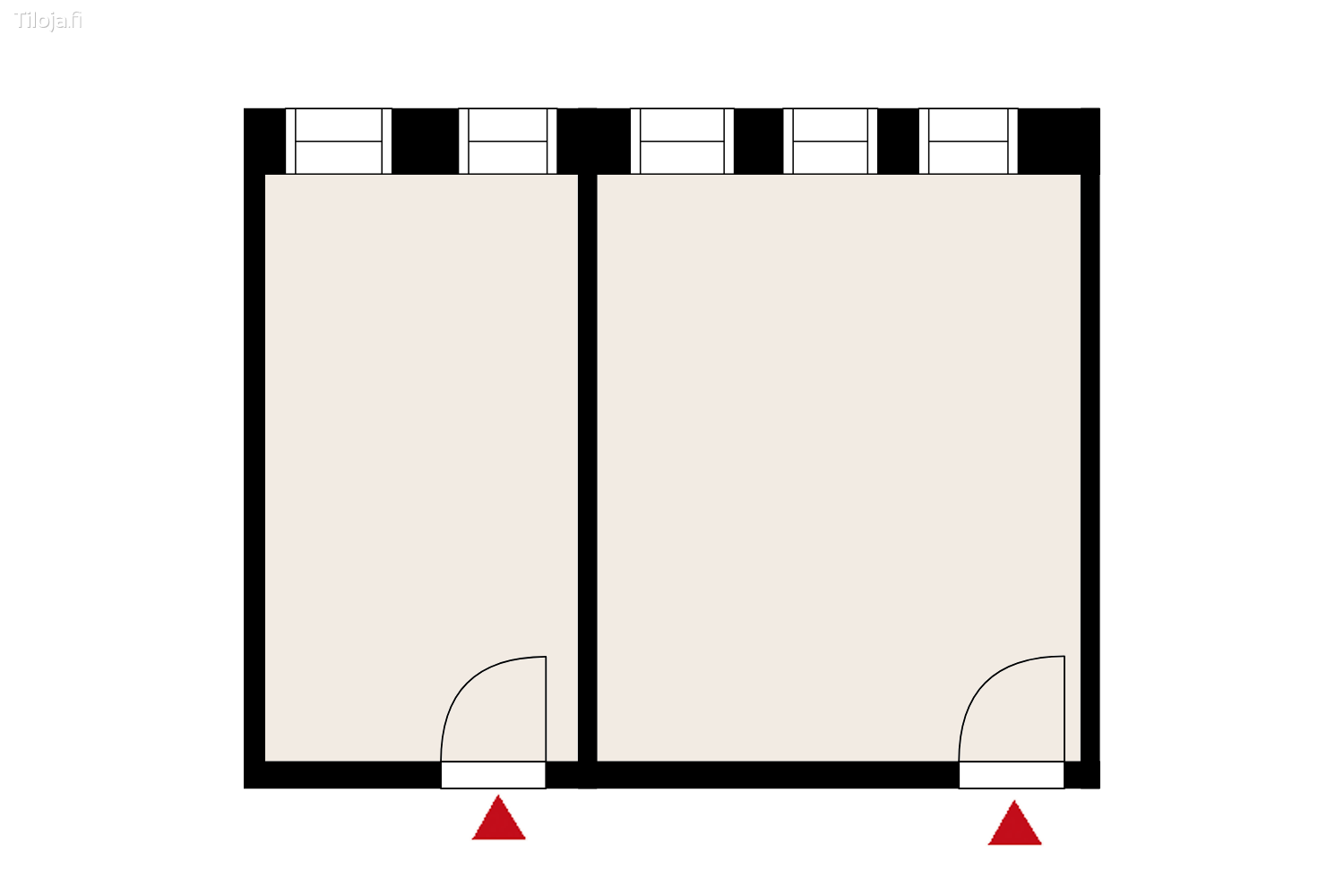 Metsu00e4nkuninkaantie 3, Hiironen, Oulu | Toimisto 26 mu00b2 - pohjapiirros 2 | Tiloja.fi