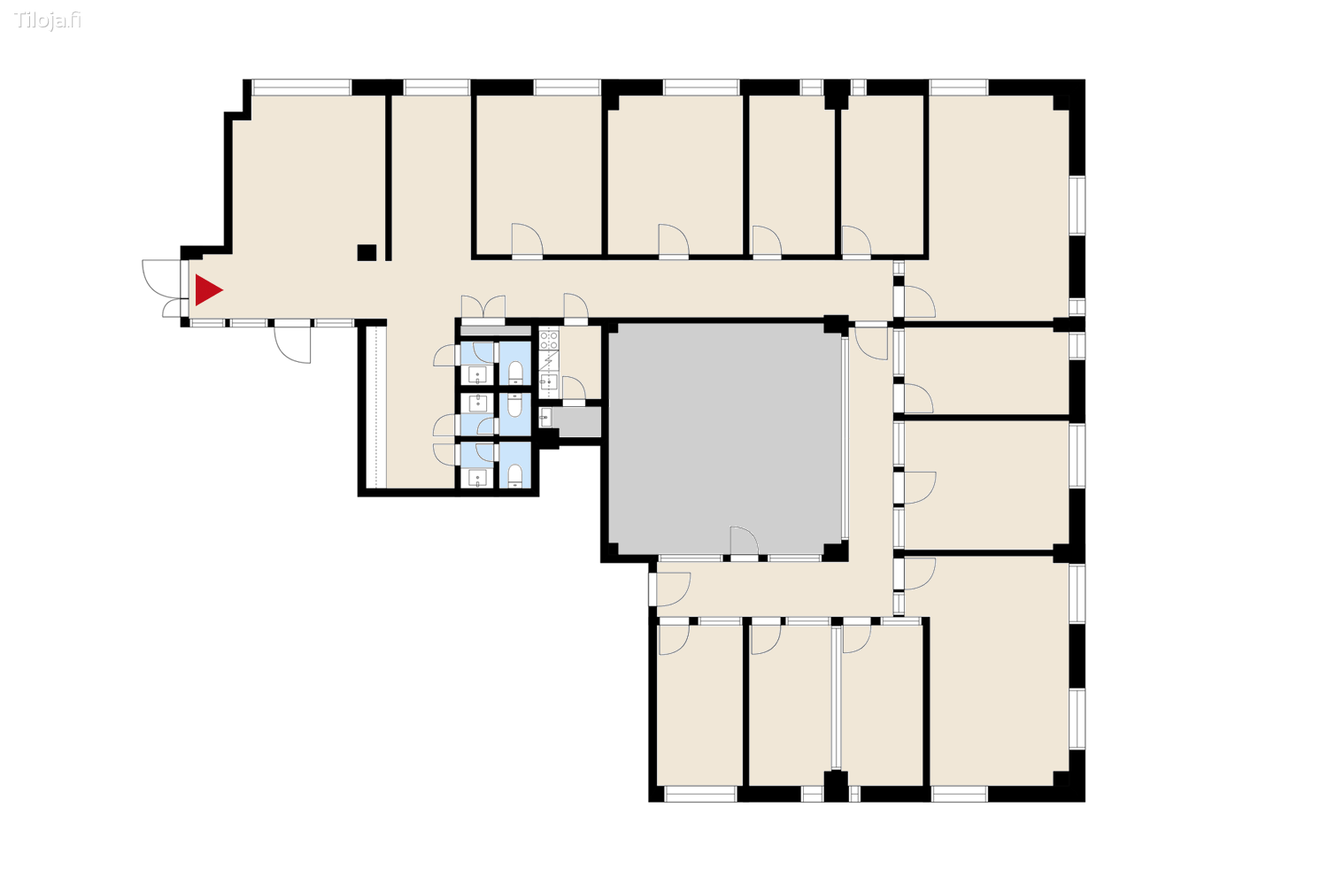Ahventie 4, Haukilahti, Espoo | Toimisto 297 mu00b2 - pohjapiirros 2 | Tiloja.fi