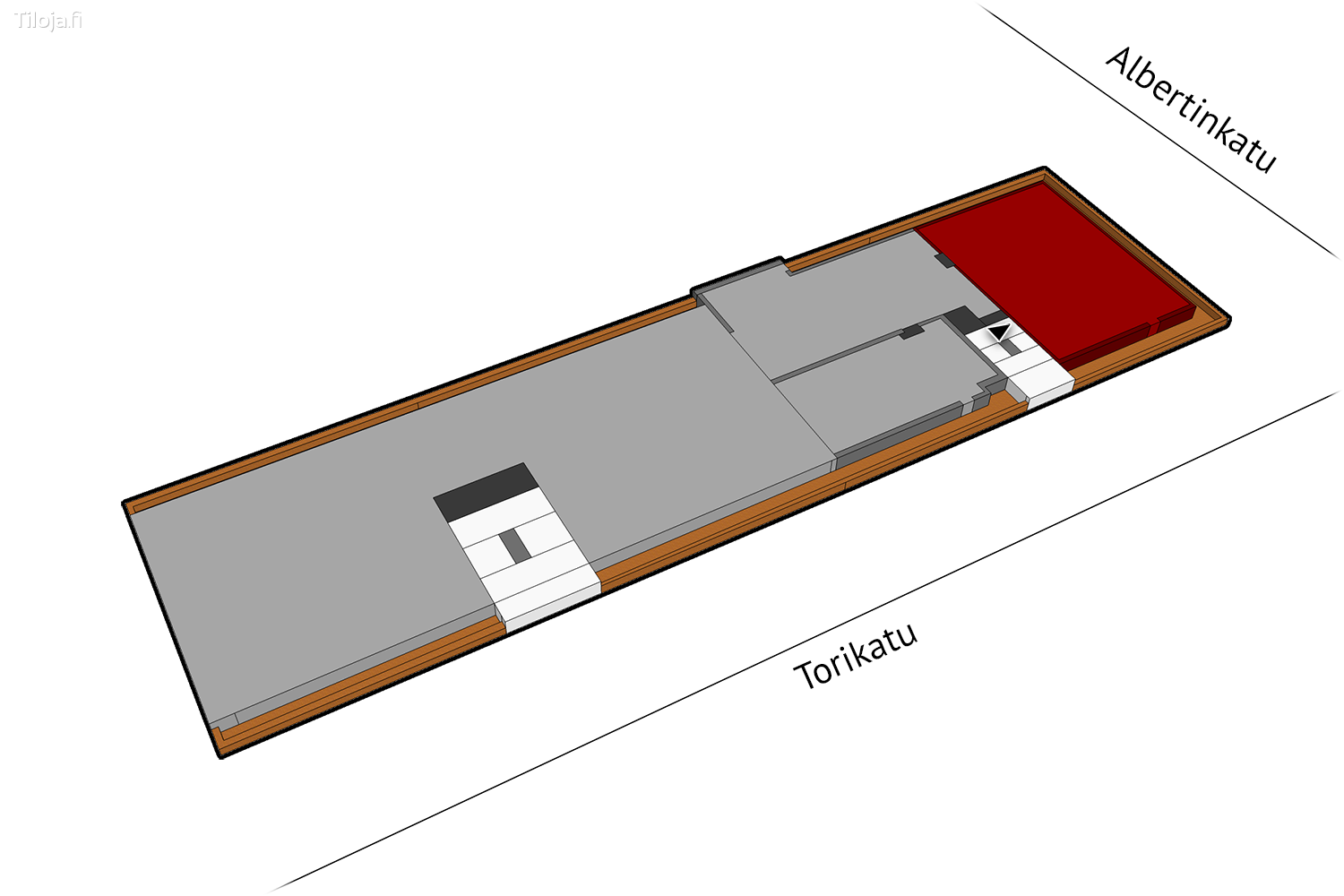 Torikatu 21, keskusta, Oulu | Toimisto 155 mu00b2 - pohjapiirros 1 | Tiloja.fi