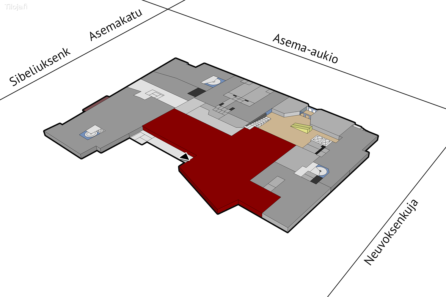 Asemakatu 4, keskusta, Ju00e4rvenpu00e4u00e4 | Liiketila 685 mu00b2 - pohjapiirros 1 | Tiloja.fi