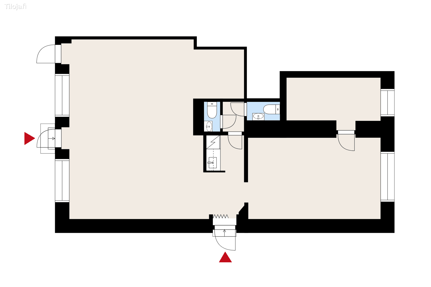 Kalevankatu 28, Kamppi, Helsinki | Liiketila 87 mu00b2 - pohjapiirros 2 | Tiloja.fi