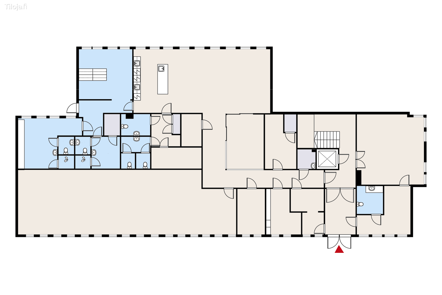 Koulukatu 25, keskusta, Hu00e4meenlinna | Toimisto 473 mu00b2 - pohjapiirros 2 | Tiloja.fi