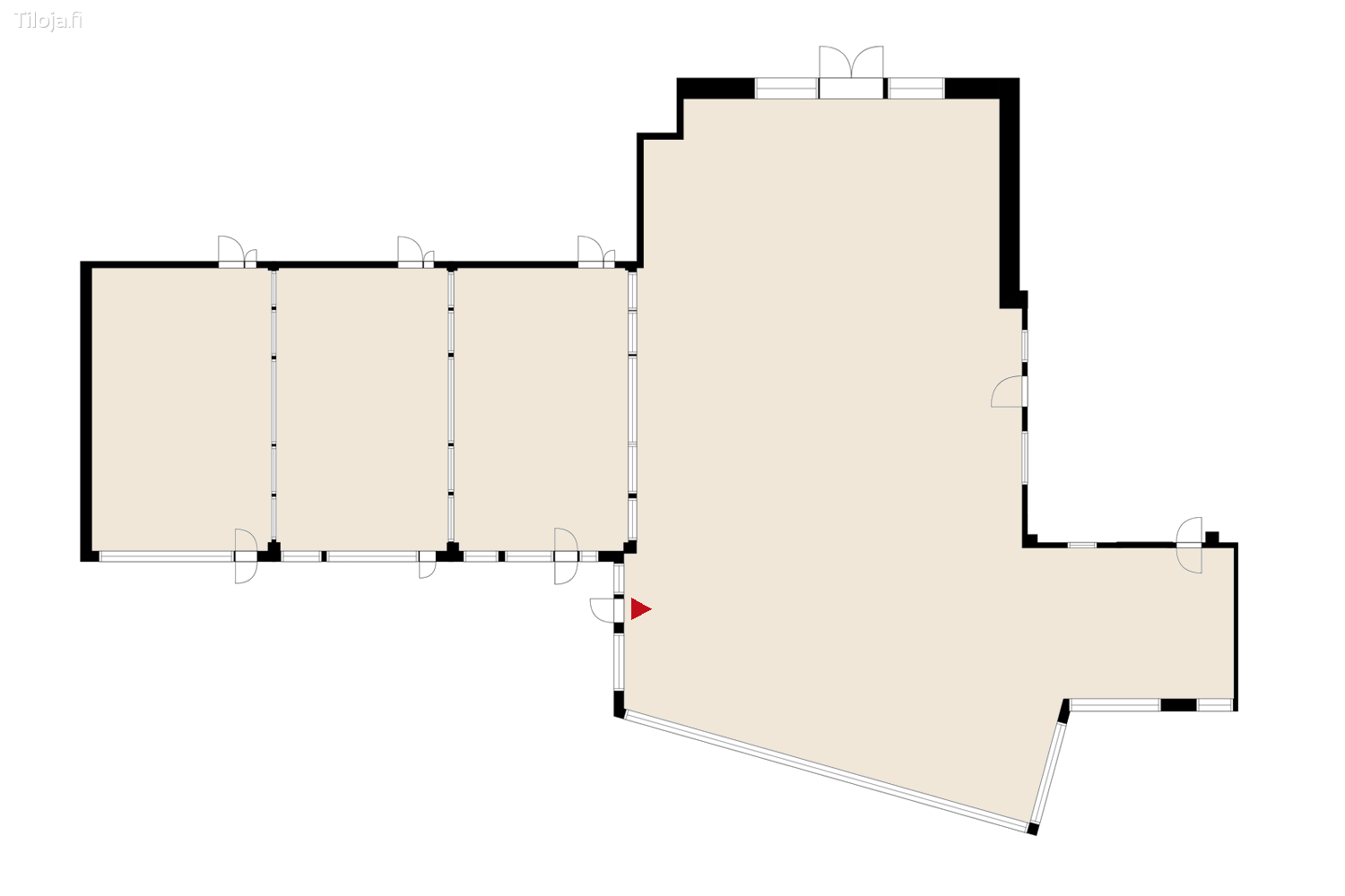 Asemakatu 4, keskusta, Ju00e4rvenpu00e4u00e4 | Liiketila 685 mu00b2 - pohjapiirros 2 | Tiloja.fi