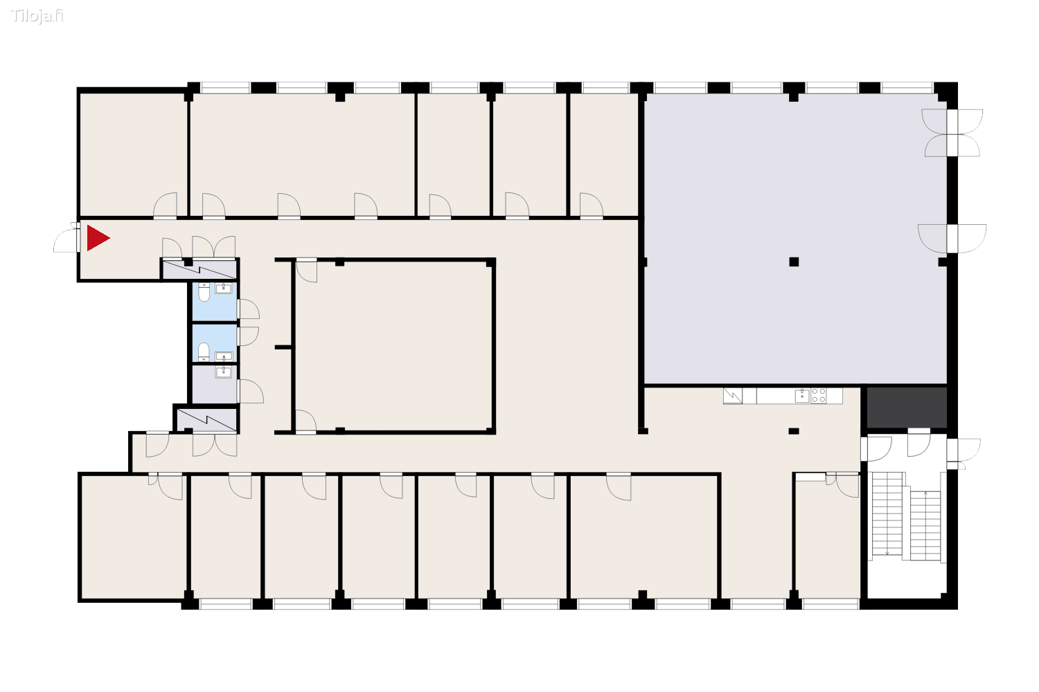Ansatie 6a, Aviapolis, Vantaa | Toimisto 387 mu00b2 - pohjapiirros 2 | Tiloja.fi