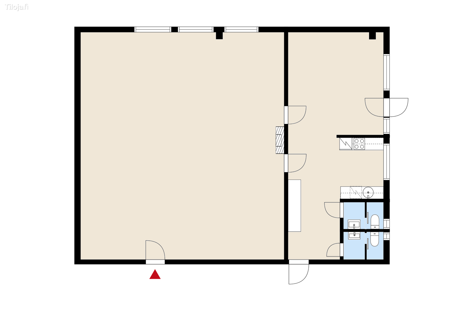 Torikatu 21, keskusta, Oulu | Toimisto 155 mu00b2 - pohjapiirros 2 | Tiloja.fi
