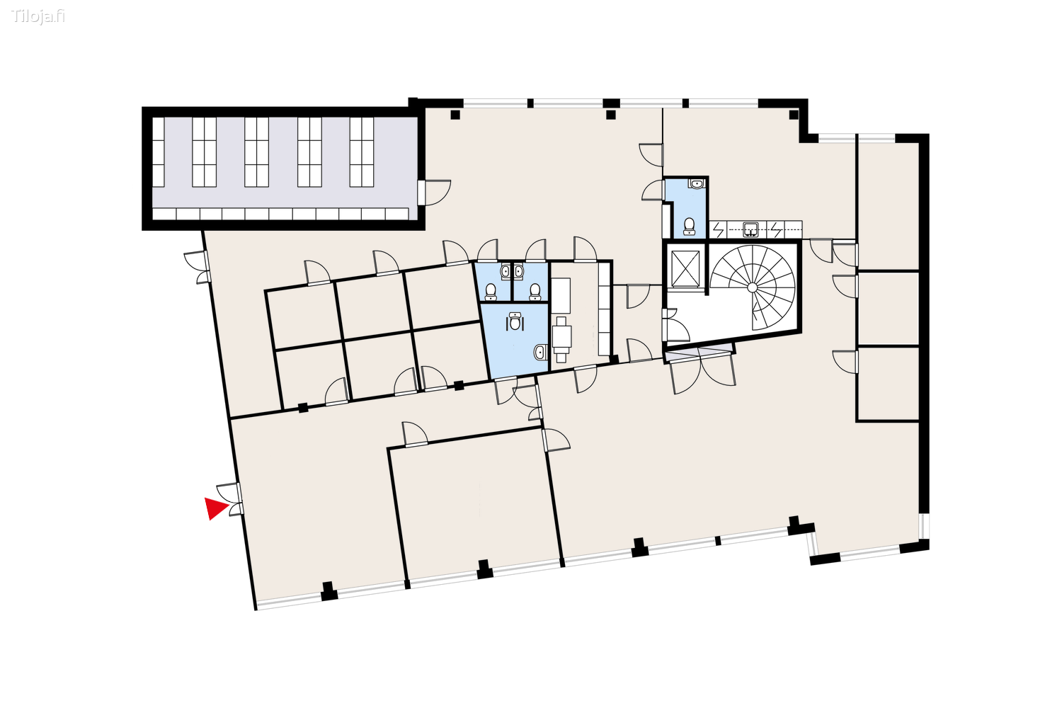 Asemakatu 4, keskusta, Ju00e4rvenpu00e4u00e4 | Liiketila 387 mu00b2 - pohjapiirros 2 | Tiloja.fi