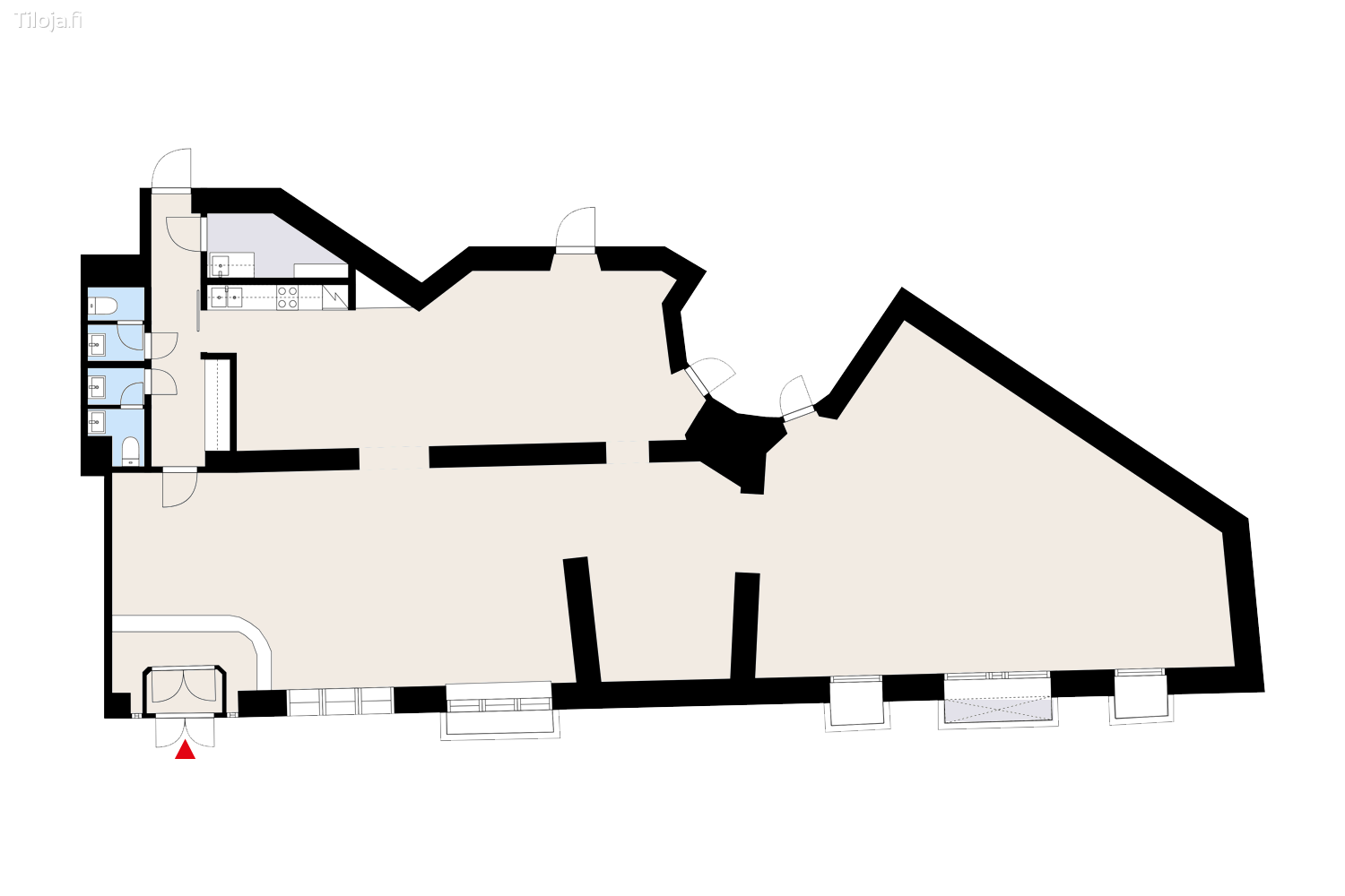 Laivasillankatu 14, Ullanlinna, Helsinki | Liiketila 189 mu00b2 - pohjapiirros 2 | Tiloja.fi