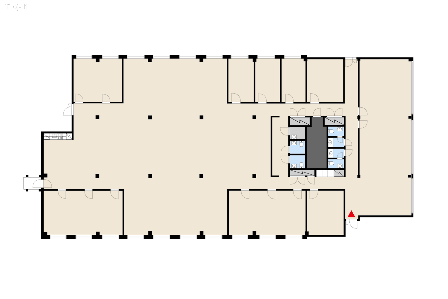 Ansatie 6a, Aviapolis, Vantaa | Toimisto 645 mu00b2 - pohjapiirros 2 | Tiloja.fi
