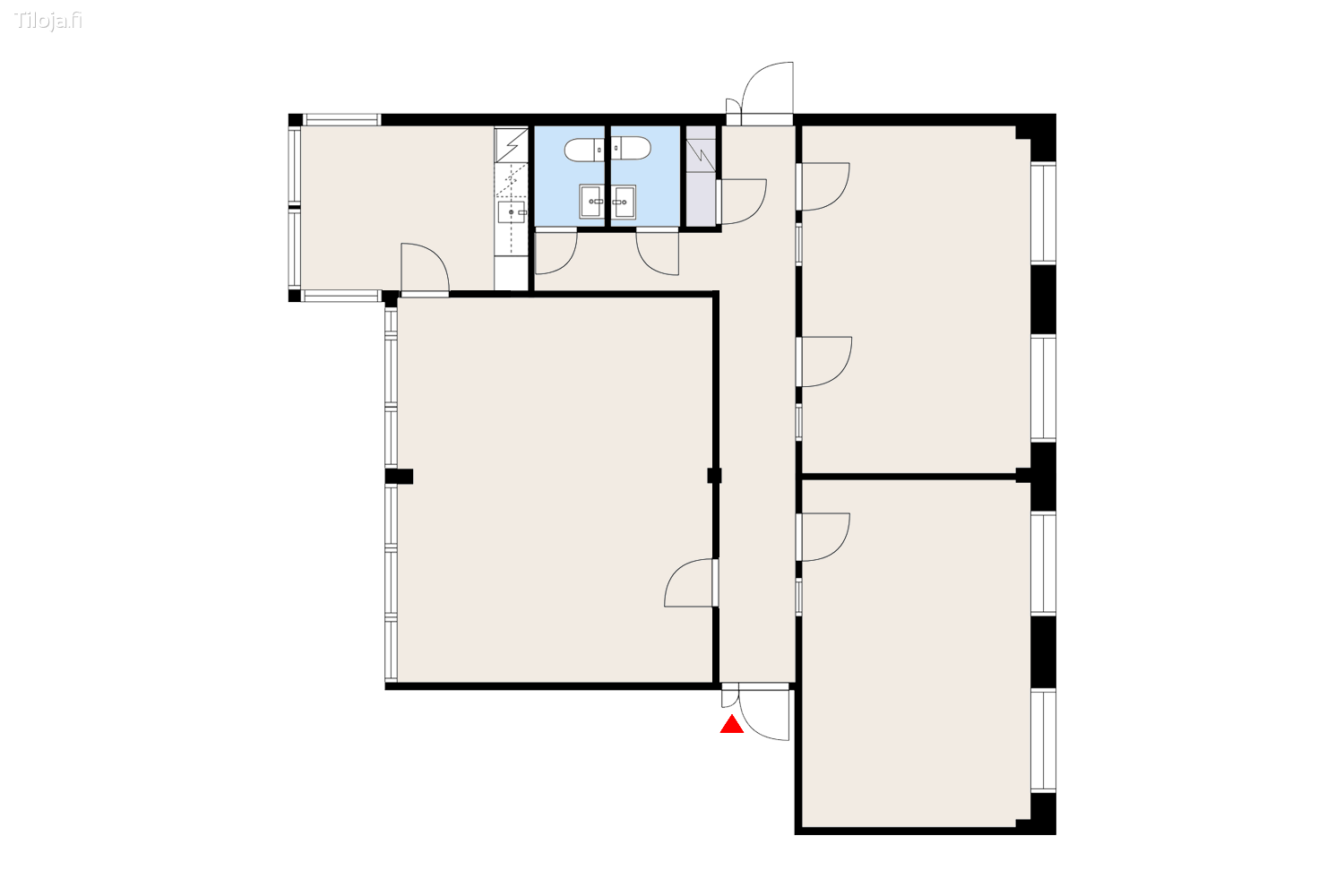 Ansatie 6a, Aviapolis, Vantaa | Toimisto 130 mu00b2 - pohjapiirros 2 | Tiloja.fi
