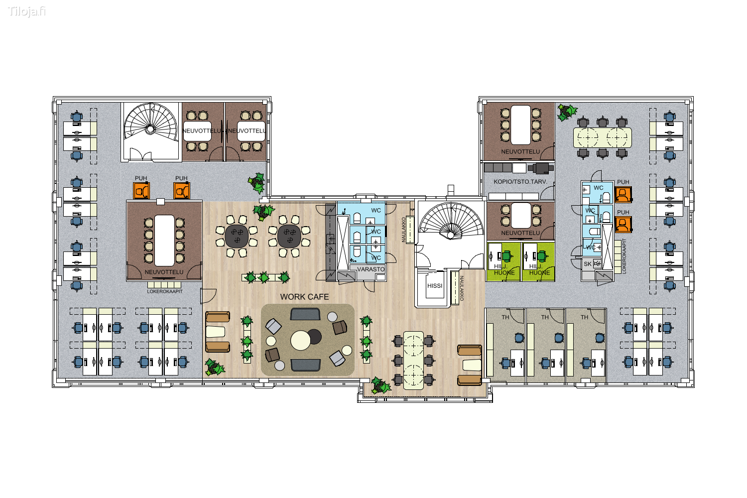 Tinurinkuja 4, Leppu00e4vaara, Espoo | Toimisto 523 mu00b2 - pohjapiirros 3 | Tiloja.fi