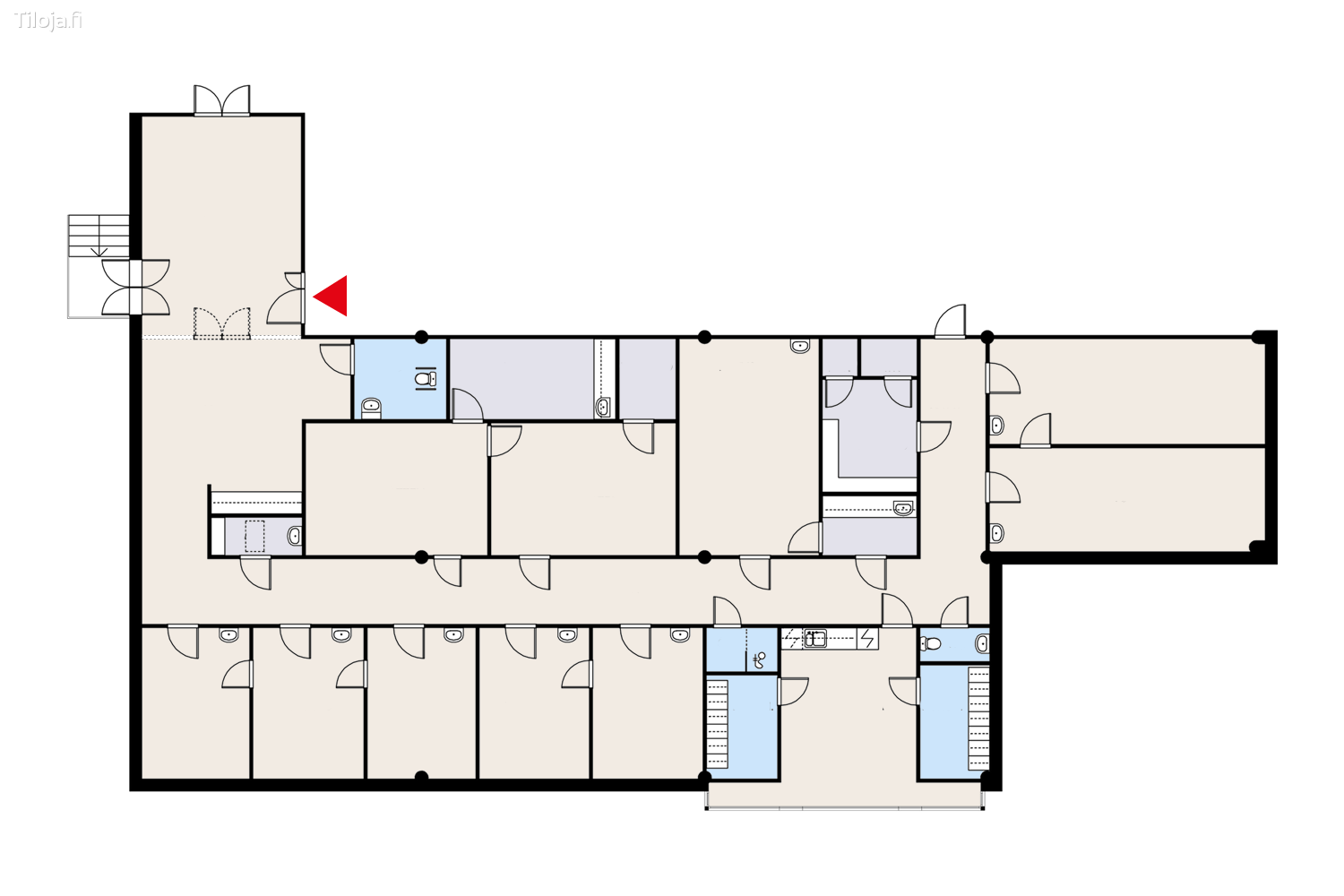 Sibeliuksenkatu 18-22, keskusta, Ju00e4rvenpu00e4u00e4 | Toimisto 353 mu00b2 - pohjapiirros 2 | Tiloja.fi