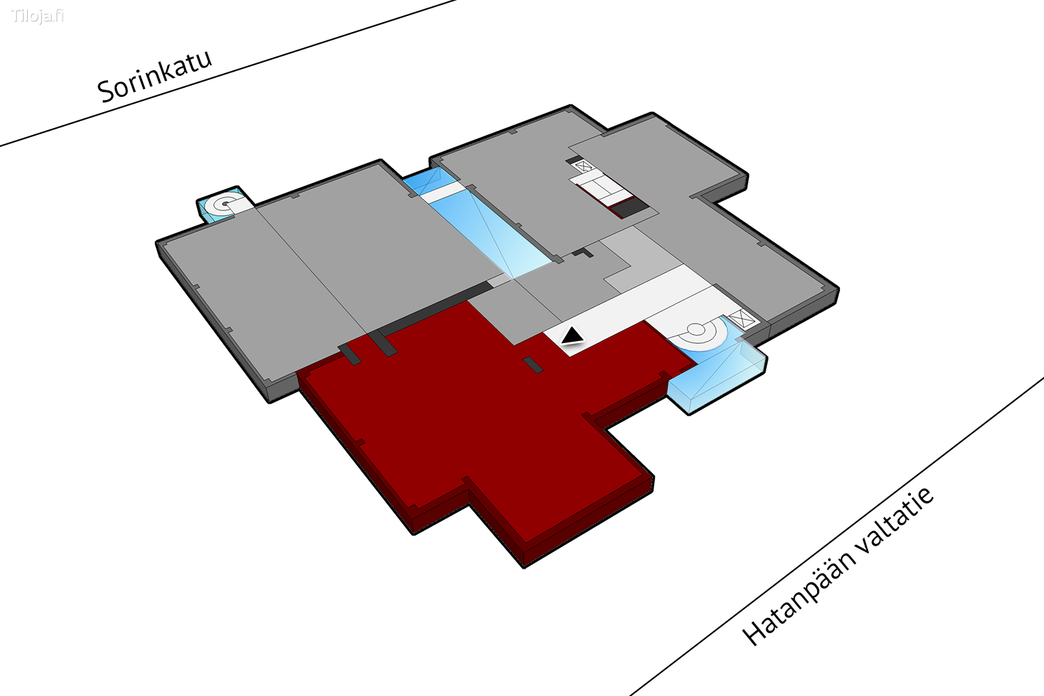 Hatanpu00e4u00e4n valtatie 18, Ratina, Tampere | Toimisto 251 mu00b2 - pohjapiirros 1 | Tiloja.fi
