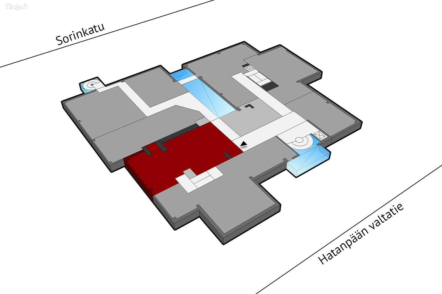 Hatanpu00e4u00e4n valtatie 18, Ratina, Tampere | Toimisto 120 mu00b2 - pohjapiirros 1 | Tiloja.fi