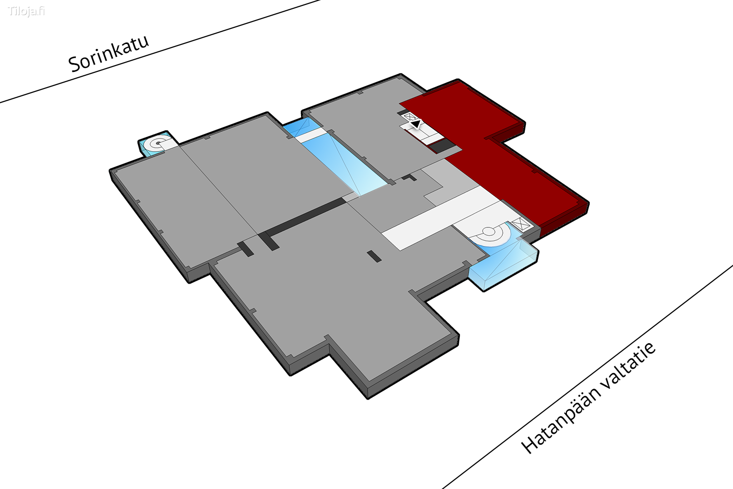 Hatanpu00e4u00e4n valtatie 18, Ratina, Tampere | Toimisto 178 mu00b2 - pohjapiirros 1 | Tiloja.fi