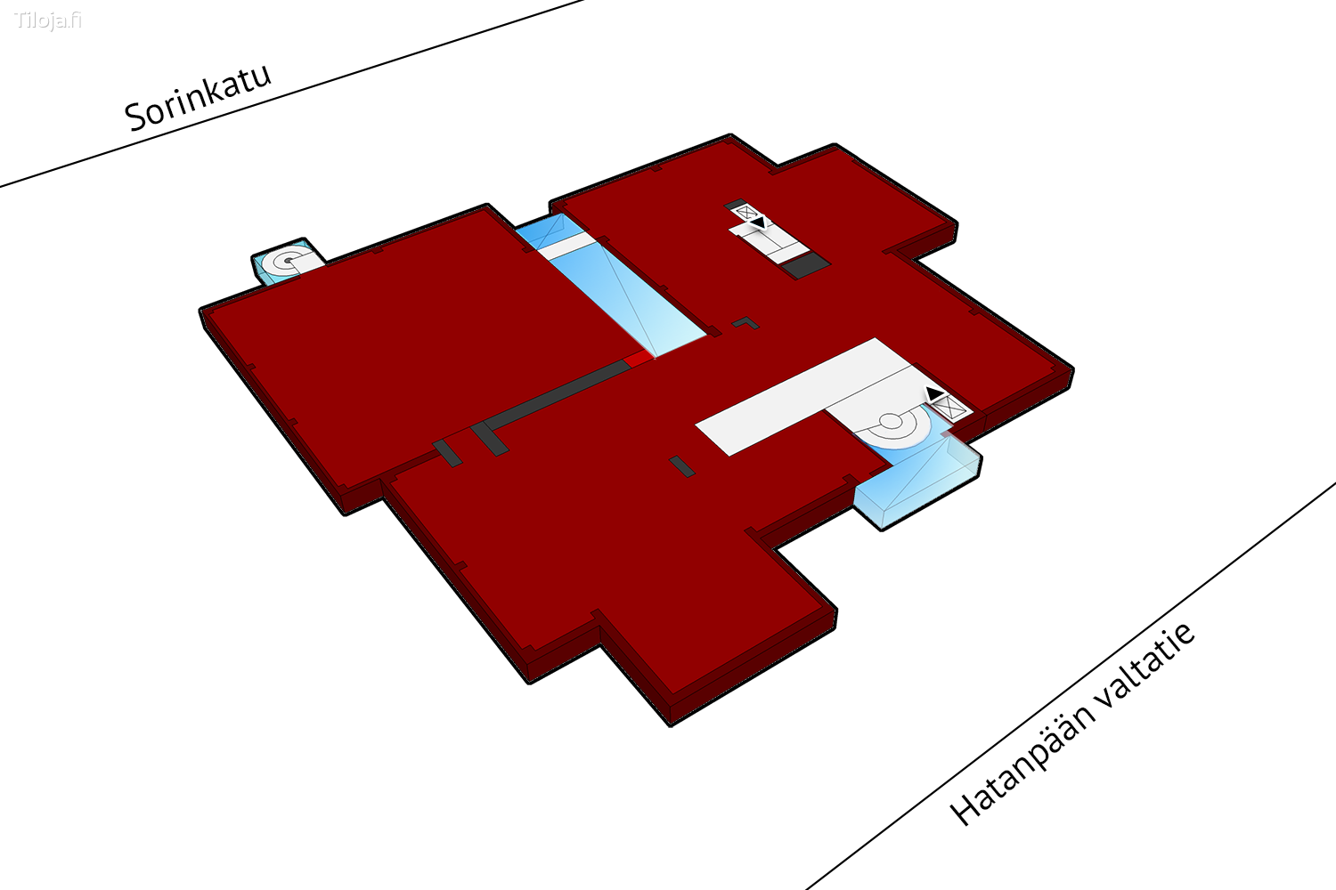 Hatanpu00e4u00e4n valtatie 18, Ratina, Tampere | Toimisto 1037 mu00b2 - pohjapiirros 1 | Tiloja.fi