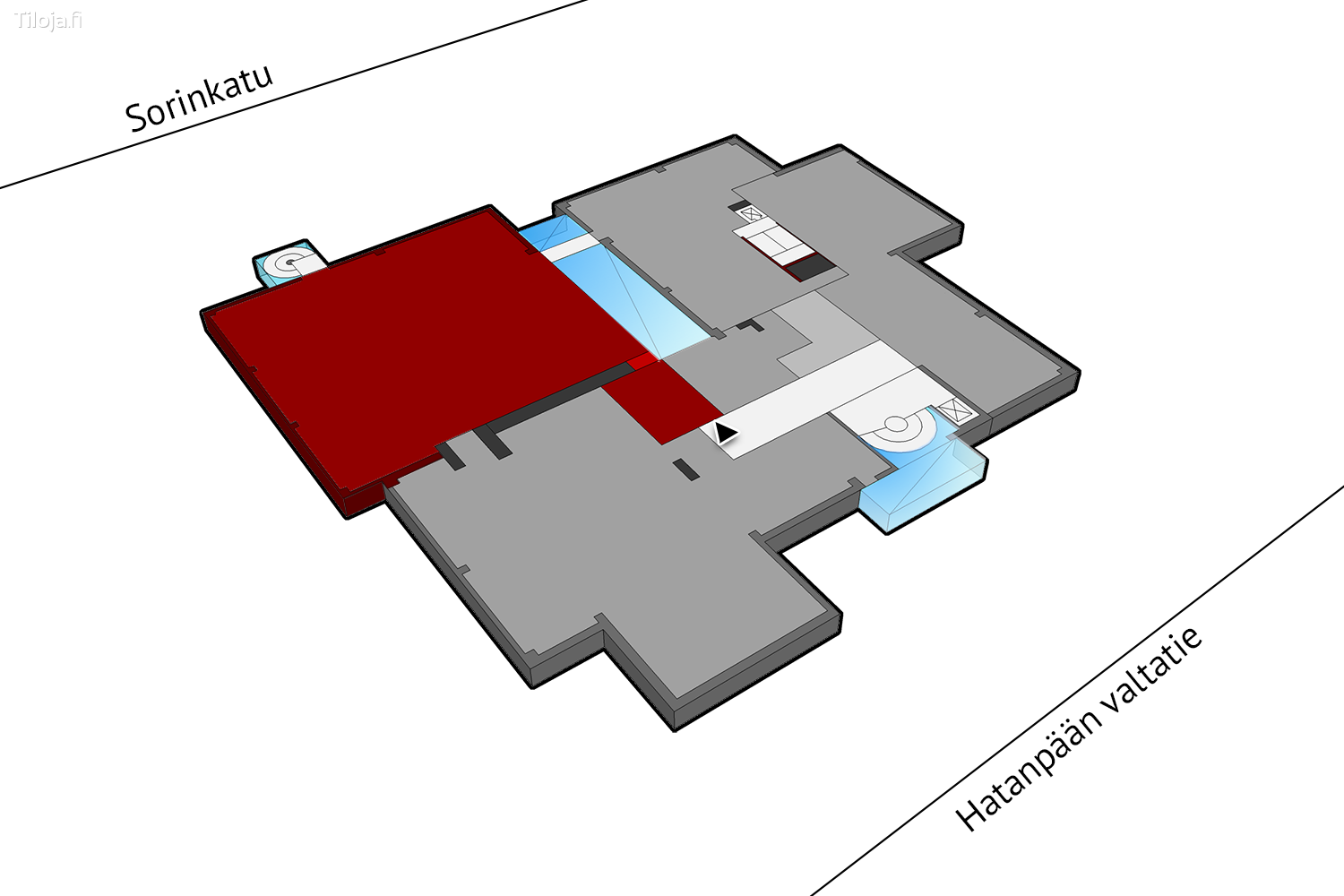 Hatanpu00e4u00e4n valtatie 18, Ratina, Tampere | Toimisto 333 mu00b2 - pohjapiirros 1 | Tiloja.fi