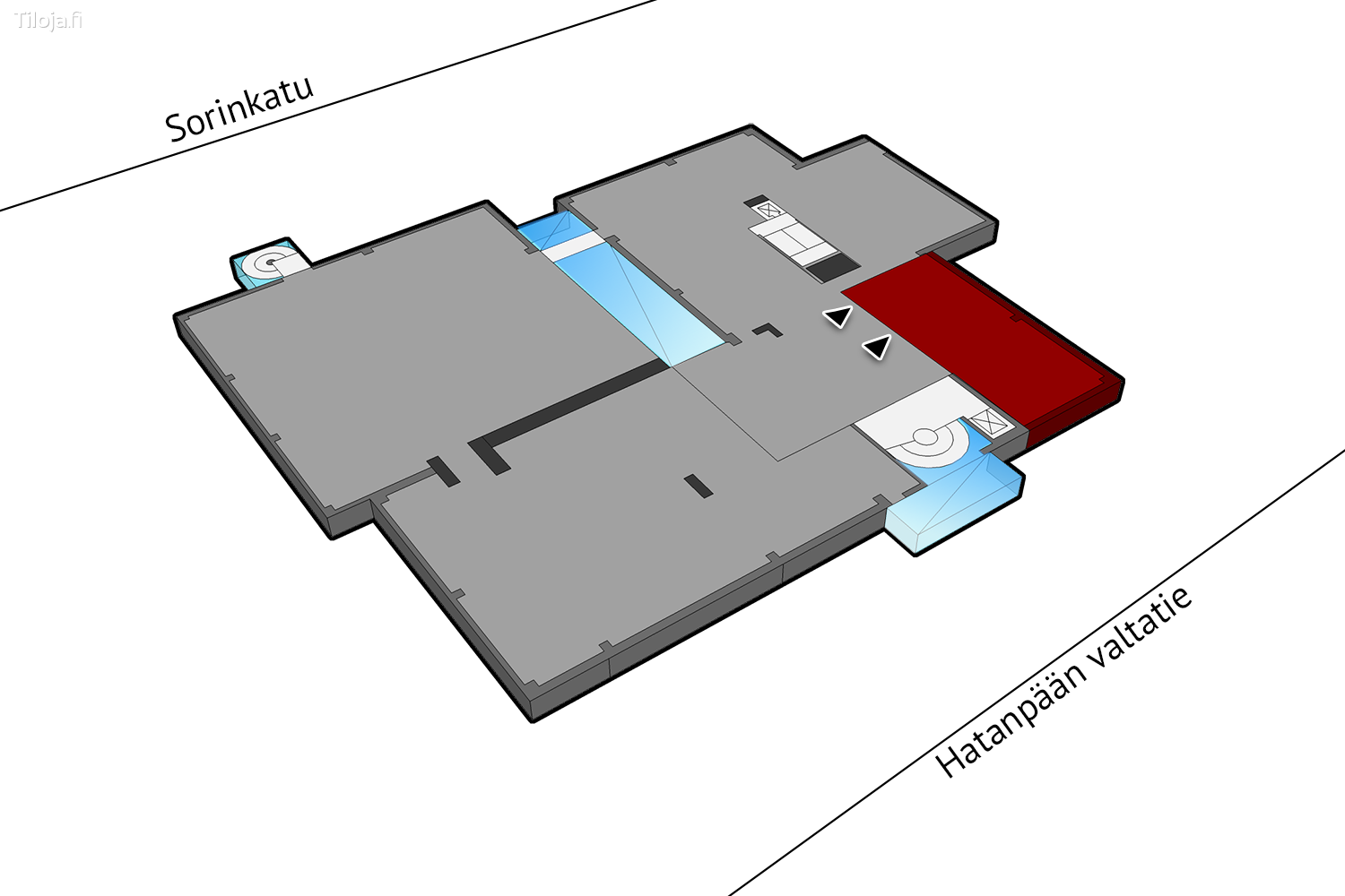 Hatanpu00e4u00e4n valtatie 18, Ratina, Tampere | Toimisto 70 mu00b2 - pohjapiirros 1 | Tiloja.fi