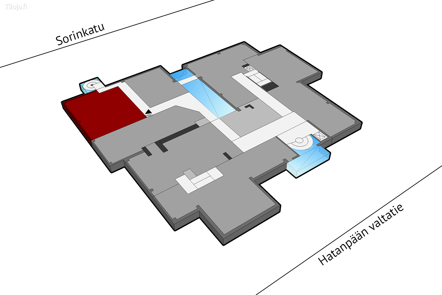 Hatanpu00e4u00e4n valtatie 18, Ratina, Tampere | Toimisto 92 mu00b2 - pohjapiirros 1 | Tiloja.fi