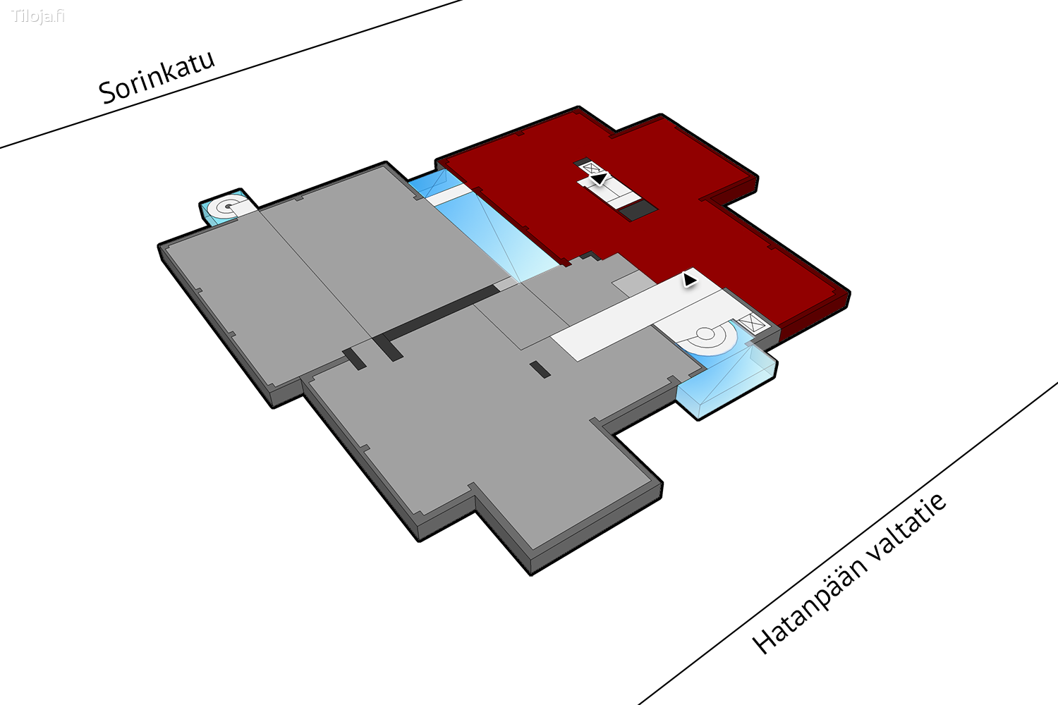 Hatanpu00e4u00e4n valtatie 18, Ratina, Tampere | Toimisto 341 mu00b2 - pohjapiirros 1 | Tiloja.fi