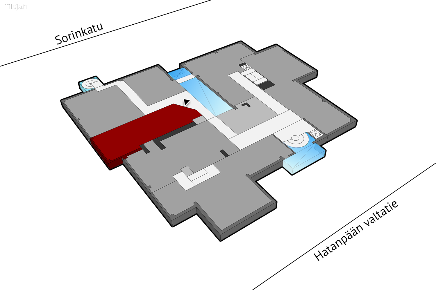 Hatanpu00e4u00e4n valtatie 18, Ratina, Tampere | Toimisto 85 mu00b2 - pohjapiirros 1 | Tiloja.fi