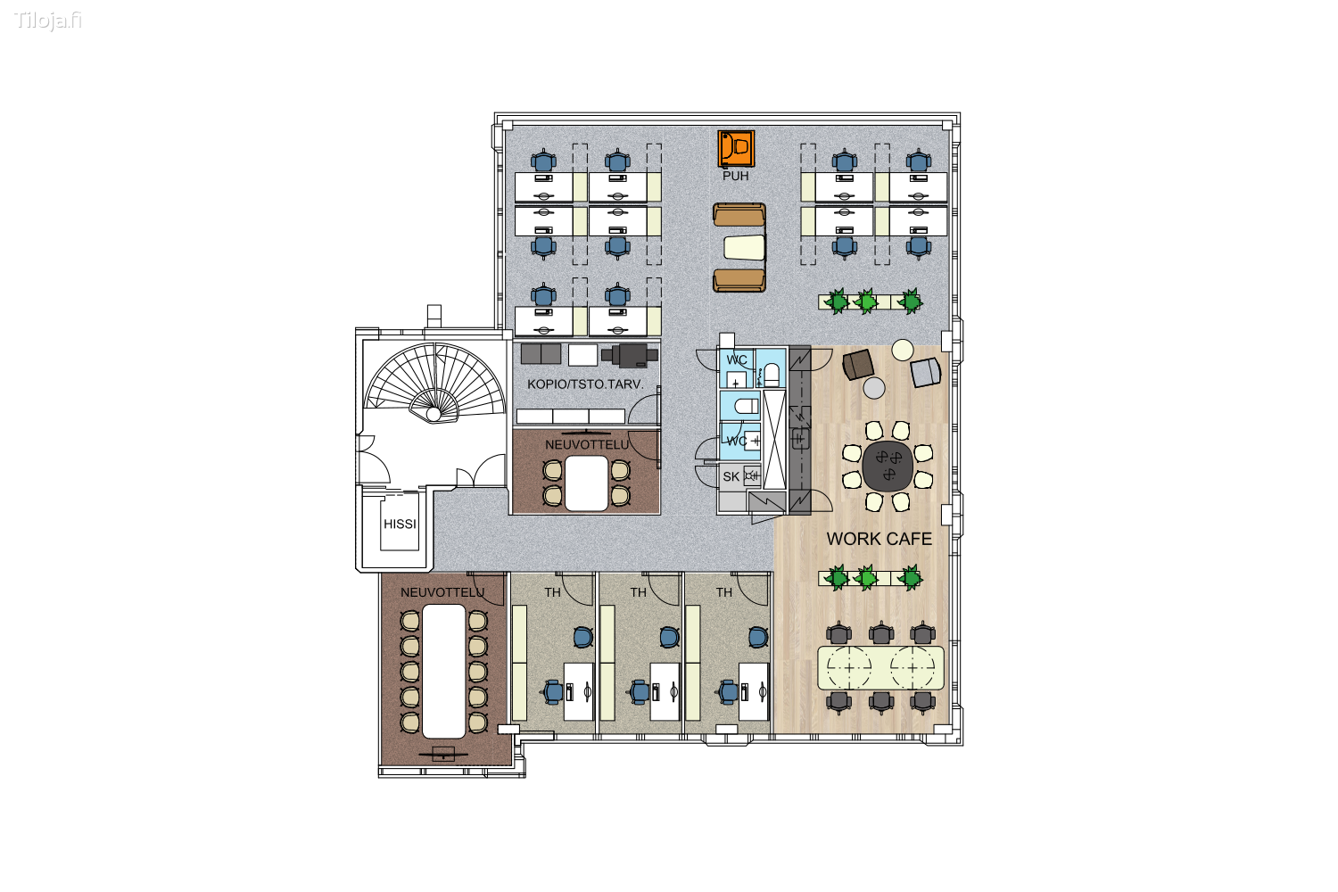 Tinurinkuja 4, Leppu00e4vaara, Espoo | Toimisto 523 mu00b2 - pohjapiirros 4 | Tiloja.fi