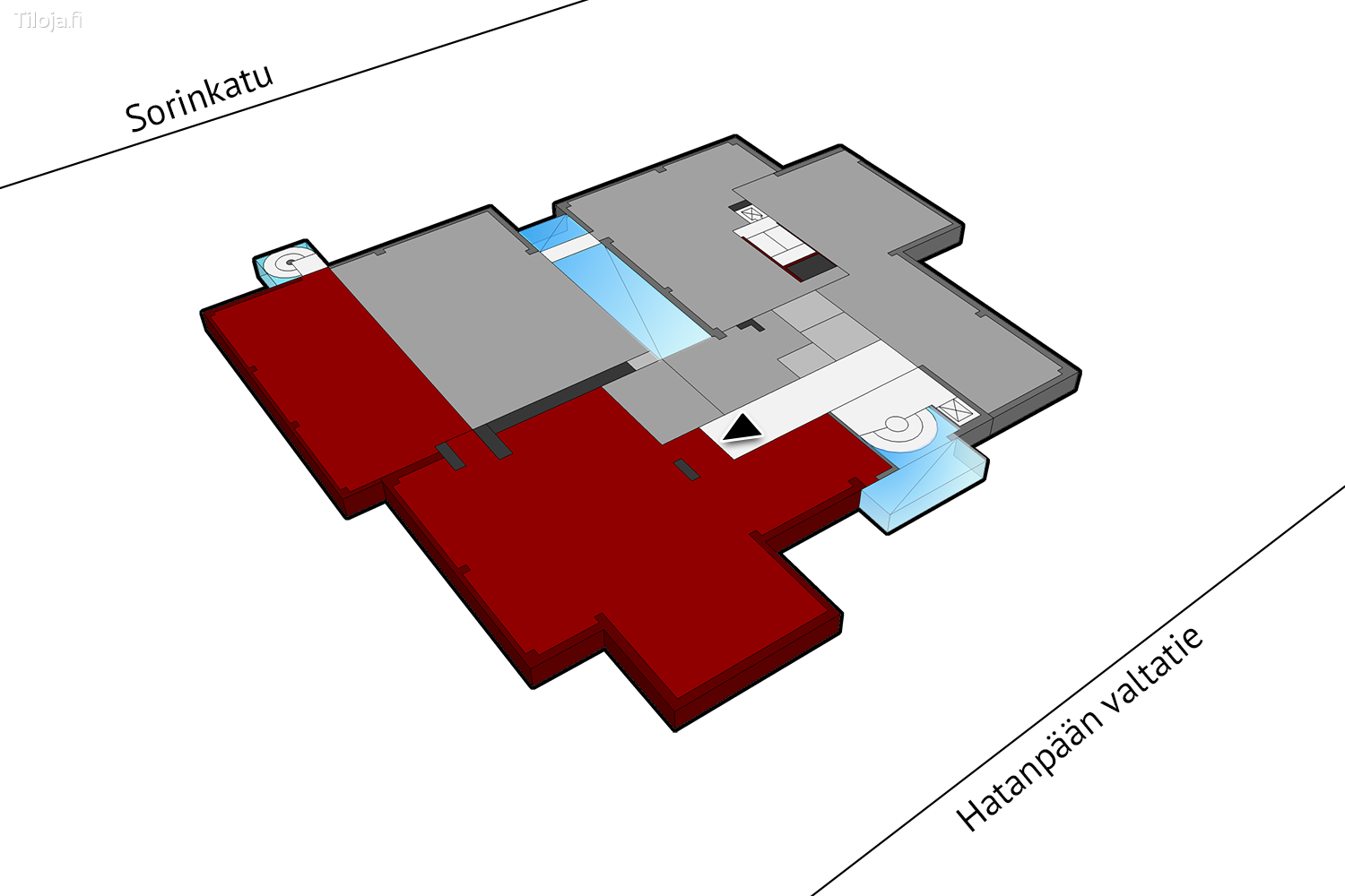 Hatanpu00e4u00e4n valtatie 18, Ratina, Tampere | Toimisto 389 mu00b2 - pohjapiirros 1 | Tiloja.fi
