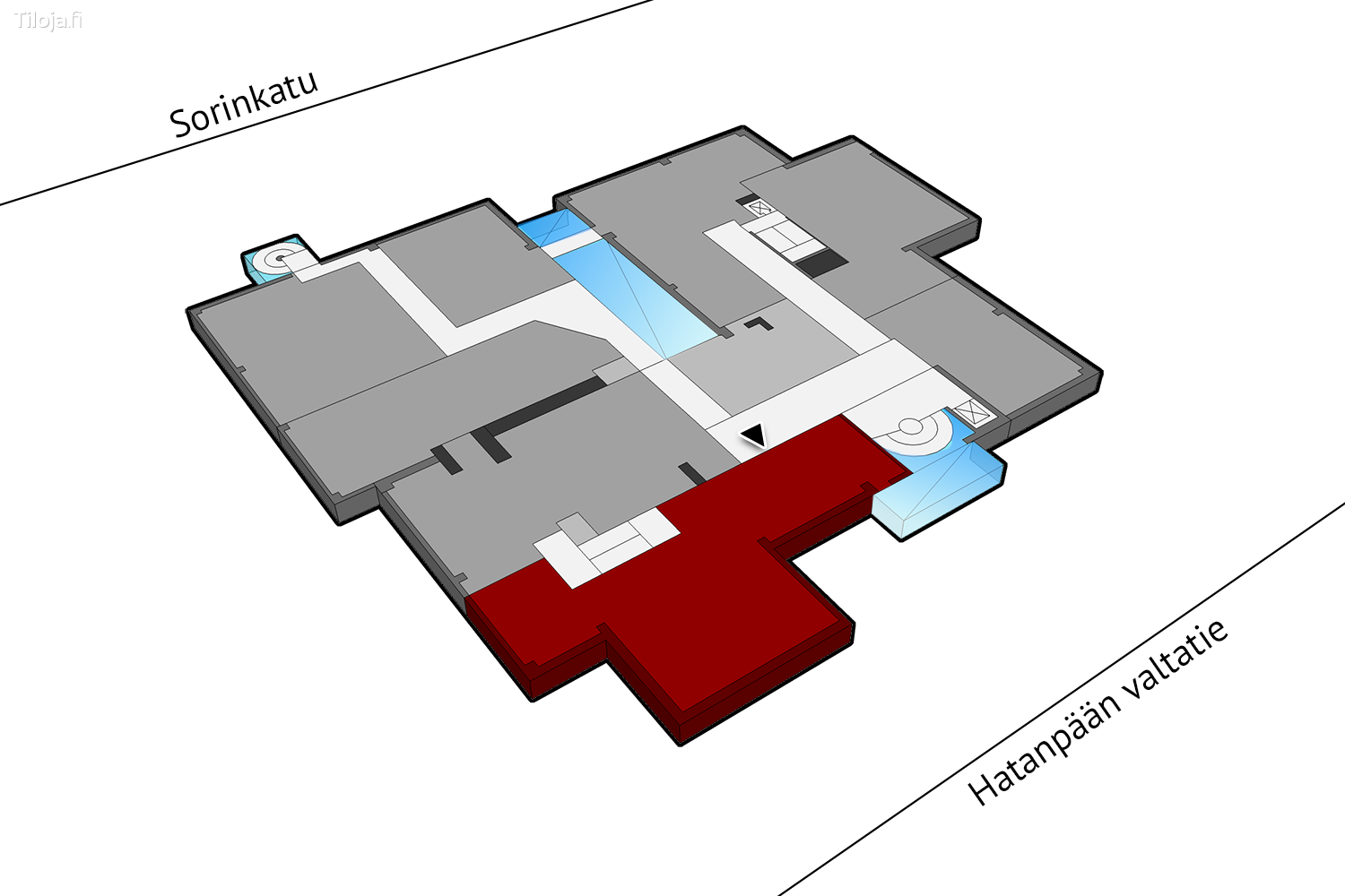 Hatanpu00e4u00e4n valtatie 18, Ratina, Tampere | Toimisto 128 mu00b2 - pohjapiirros 1 | Tiloja.fi