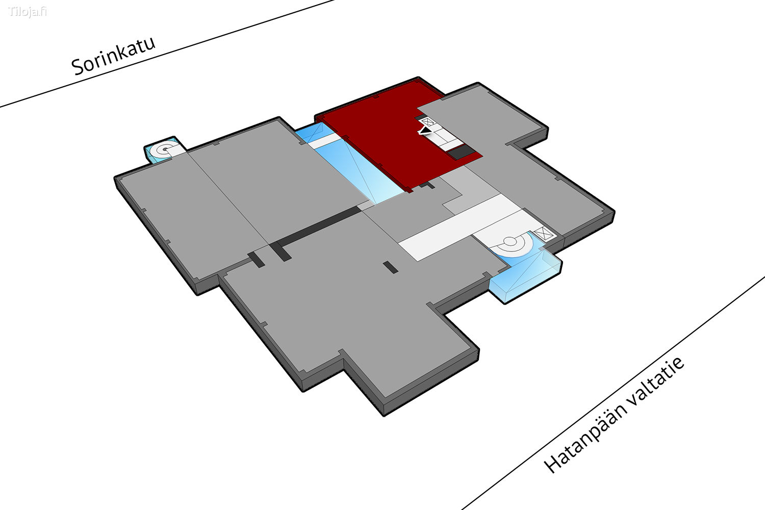 Hatanpu00e4u00e4n valtatie 18, Ratina, Tampere | Toimisto 149 mu00b2 - pohjapiirros 1 | Tiloja.fi