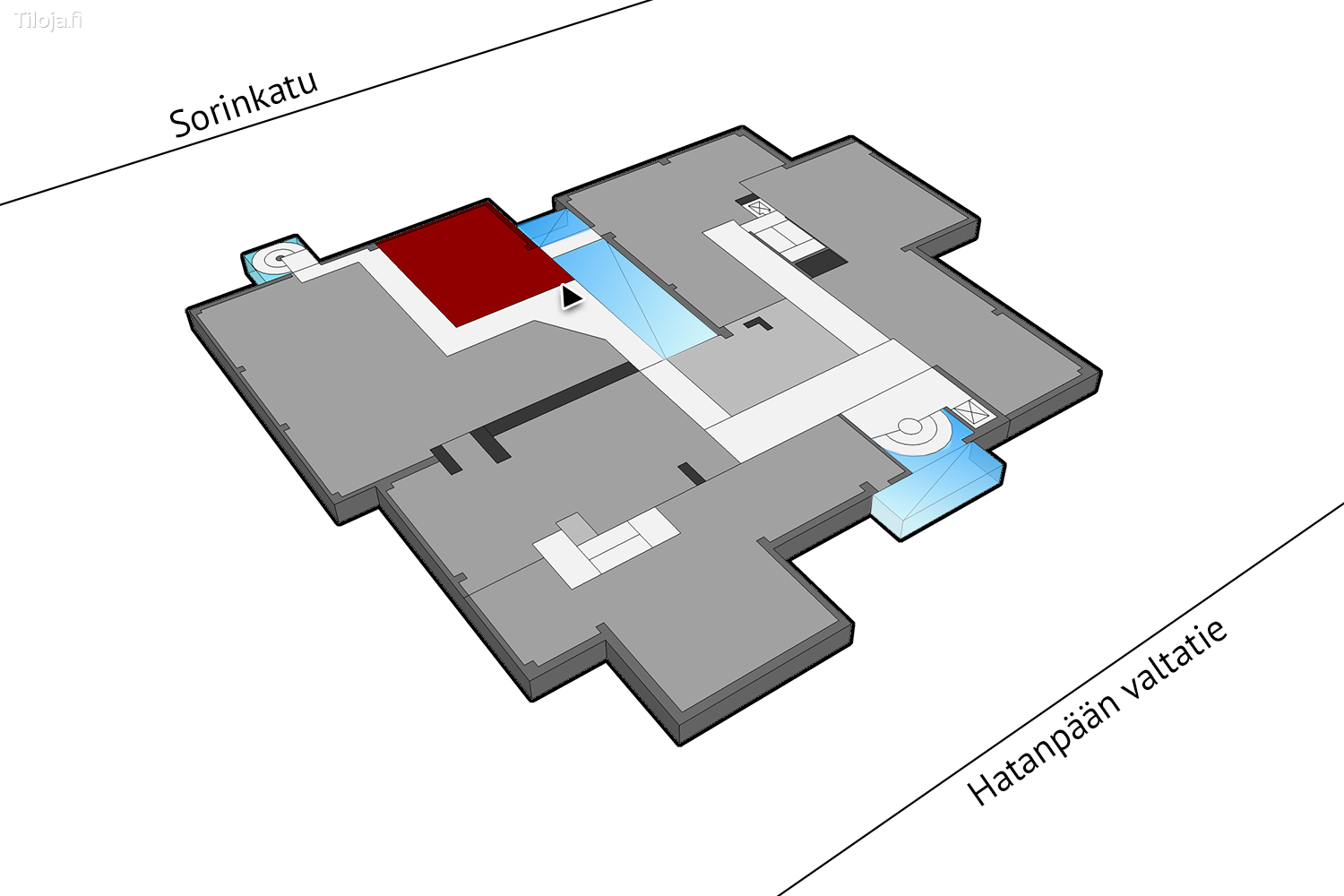Hatanpu00e4u00e4n valtatie 18, Ratina, Tampere | Toimisto 80 mu00b2 - pohjapiirros 1 | Tiloja.fi